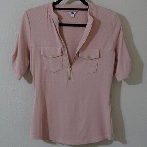 Guess pink  half zip top size Large